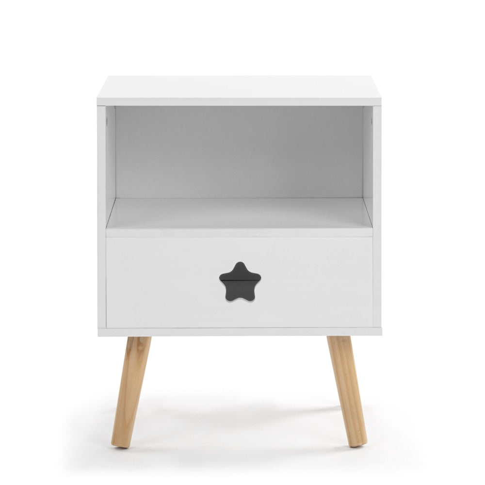 Gracie Modern Open Shelf Nightstand Bedside Table W/ 1-Drawers - White Fast shipping On sale