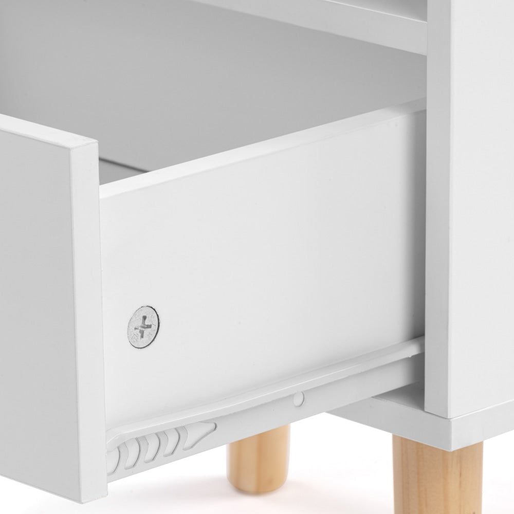 Gracie Modern Open Shelf Nightstand Bedside Table W/ 1-Drawers - White Fast shipping On sale