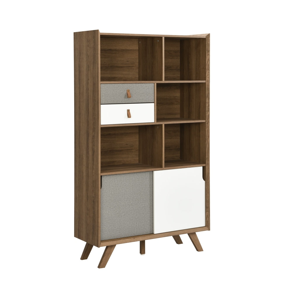Grant Bookcase Display Shelf Storage Cabinet - Walnut Fast shipping On sale
