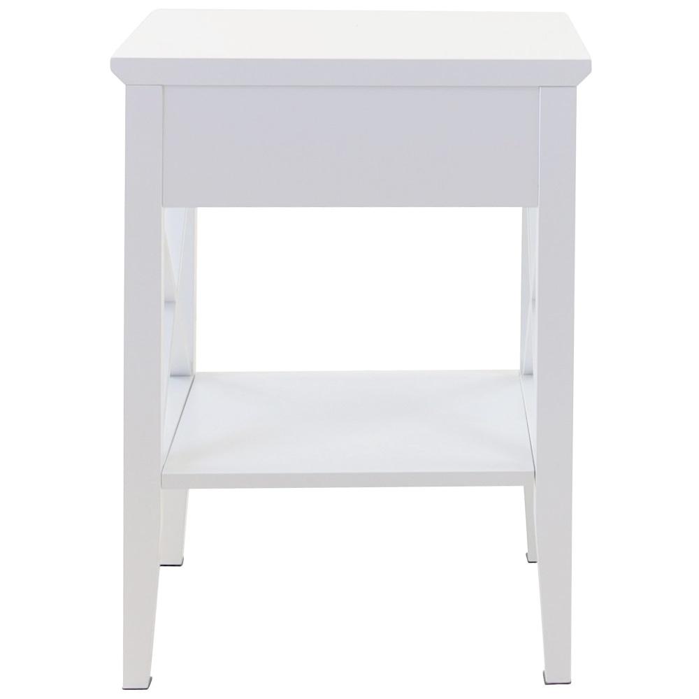 Hailey 1-Drawer Bedside Nightstand End Lamp Side Table - White Fast shipping On sale