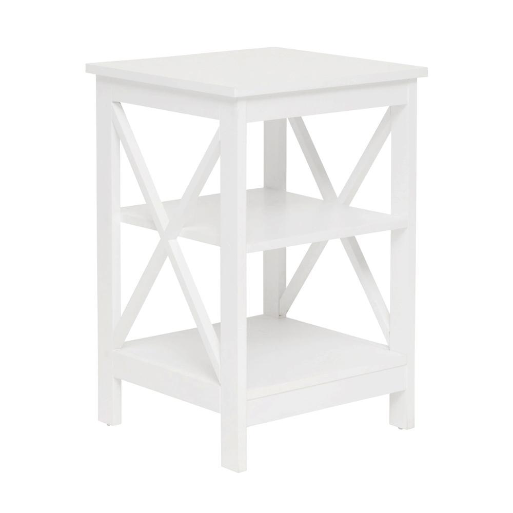 Hailey 2-Shelf Bedside Nightstand End Lamp Side Table - White Fast shipping On sale