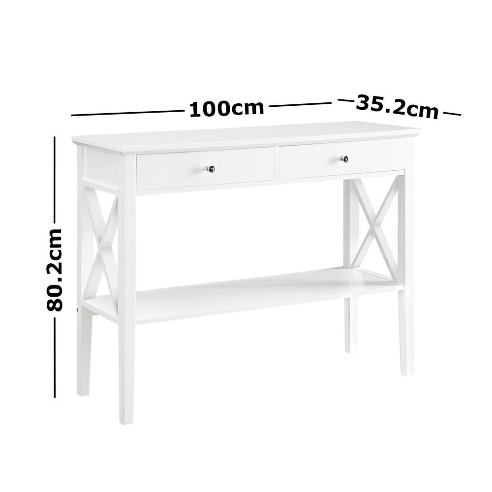 Hailey Hallway Console Hall Display Table W/ 2-Drawer Storage - White Fast shipping On sale