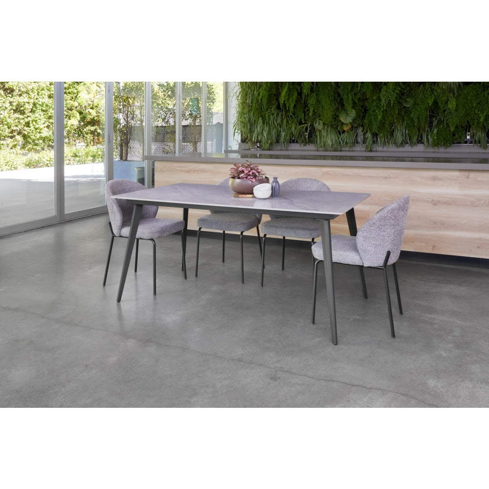 Halston Rectangular Modern Ceramic Kitchen Dining Table 160cm - Rebecca Grey Fast shipping On sale