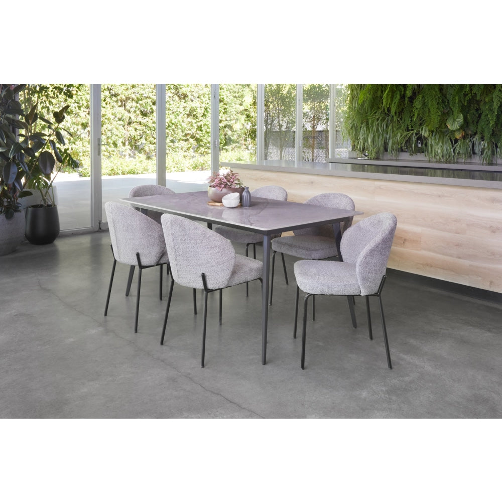 Halston Rectangular Modern Ceramic Kitchen Dining Table 160cm - Rebecca Grey Fast shipping On sale