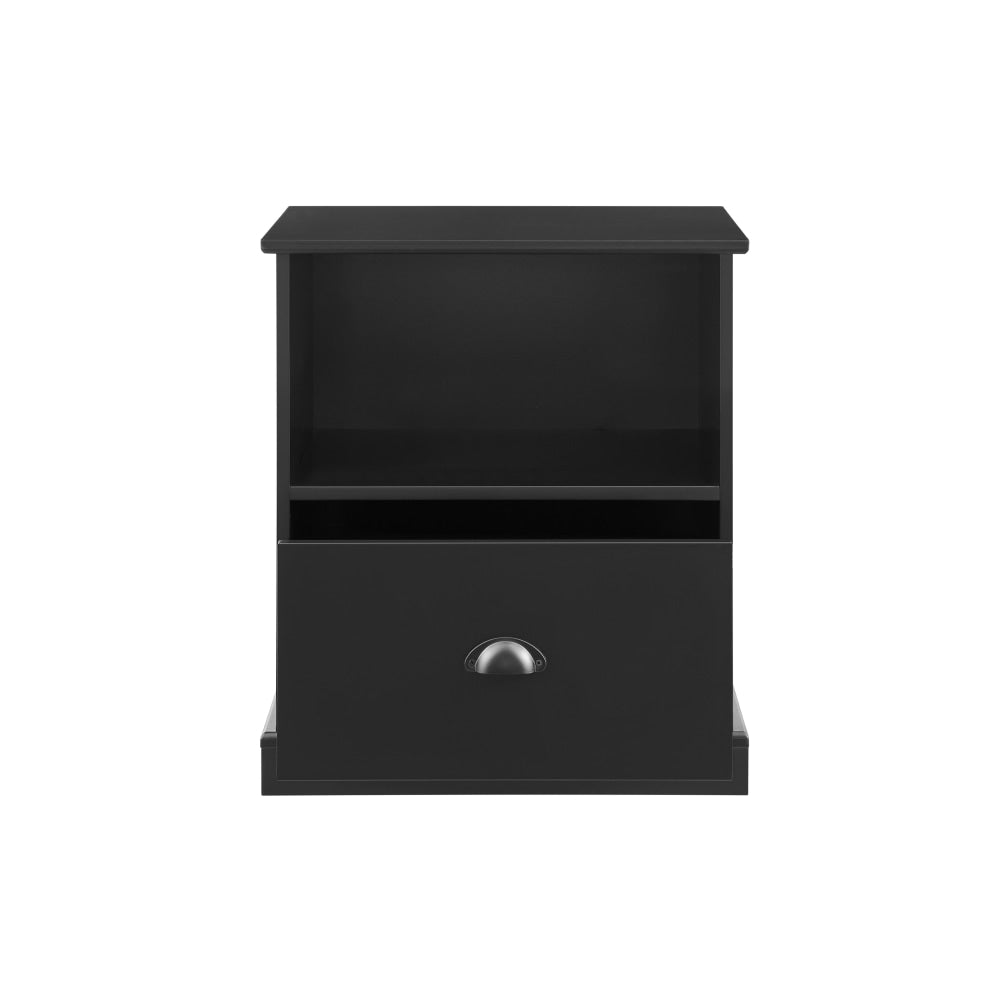 Hampton Bedside Nightstand Side Table - Black Fast shipping On sale