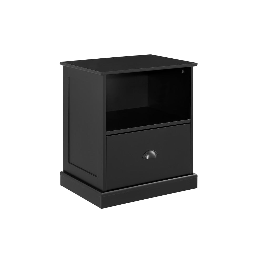 Hampton Bedside Nightstand Side Table - Black Fast shipping On sale