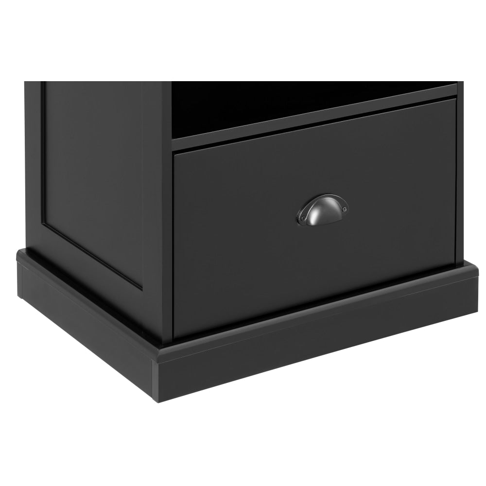 Hampton Bedside Nightstand Side Table - Black Fast shipping On sale