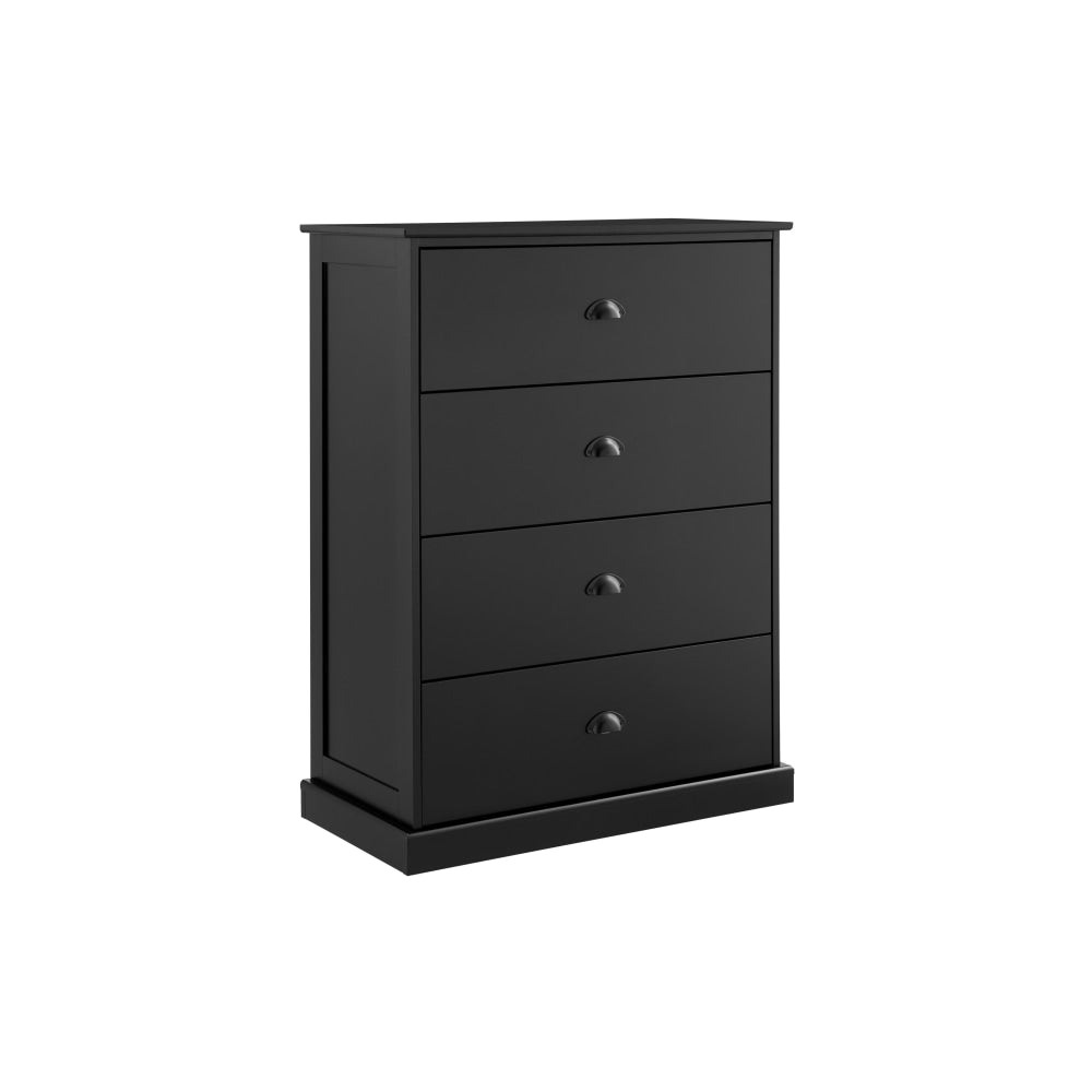 Hampton Elegant Chest of 4-Drawers Tallboy Storage Cabinet - Black Of Drawers Fast shipping On sale