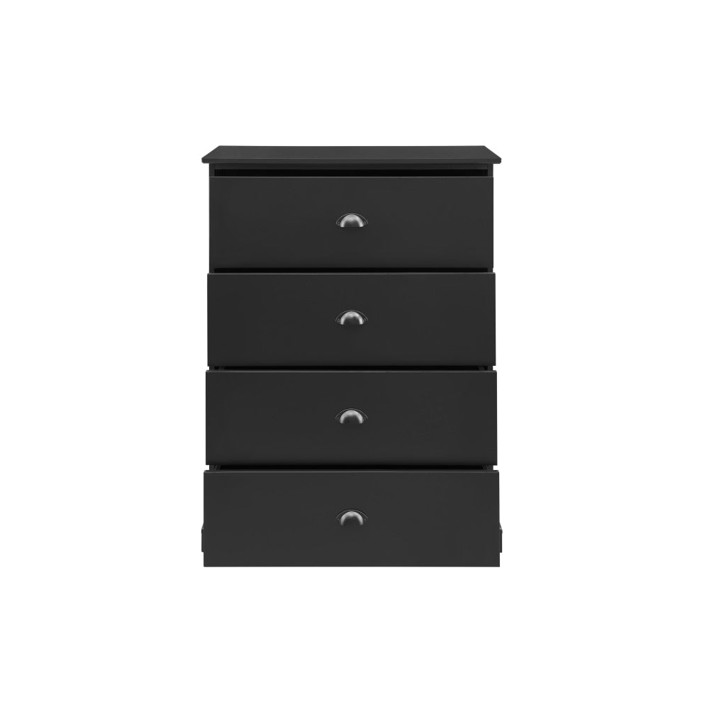 Hampton Elegant Chest of 4-Drawers Tallboy Storage Cabinet - Black Of Drawers Fast shipping On sale