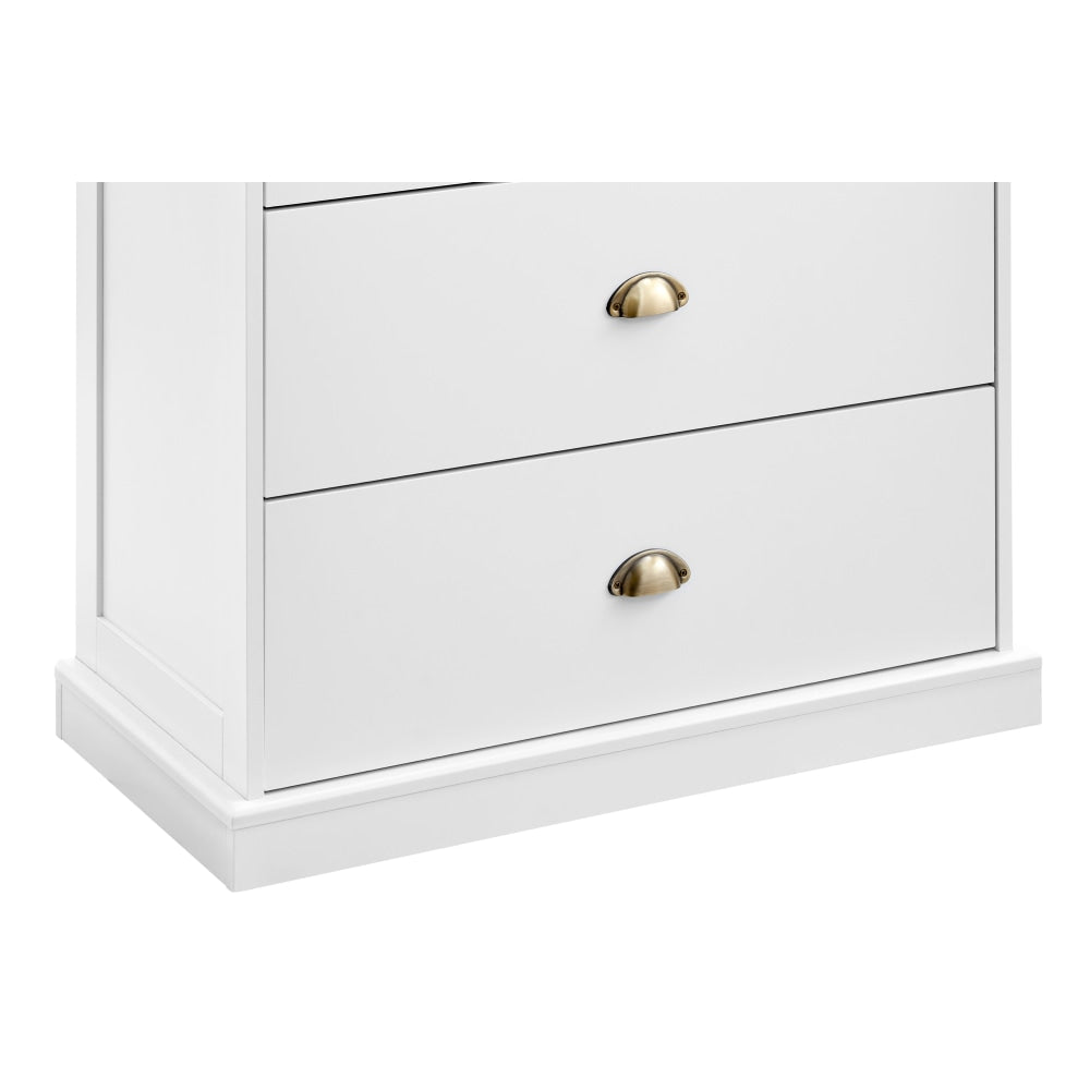 Hampton Elegant Chest of 4-Drawers Tallboy Storage Cabinet - White/Natural White Of Drawers Fast shipping On sale