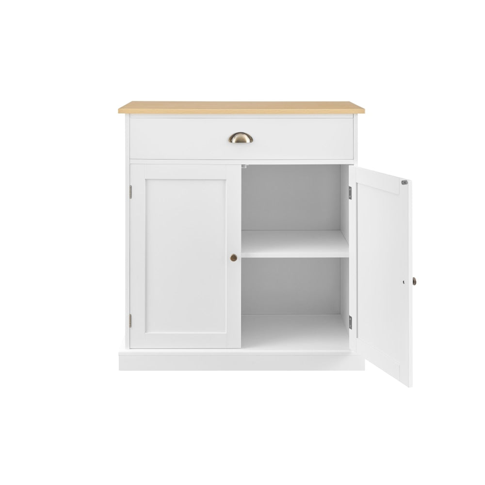 Hampton Style Buffet Unit Sideboard Storage Cabinet - White/Natural White & Fast shipping On sale