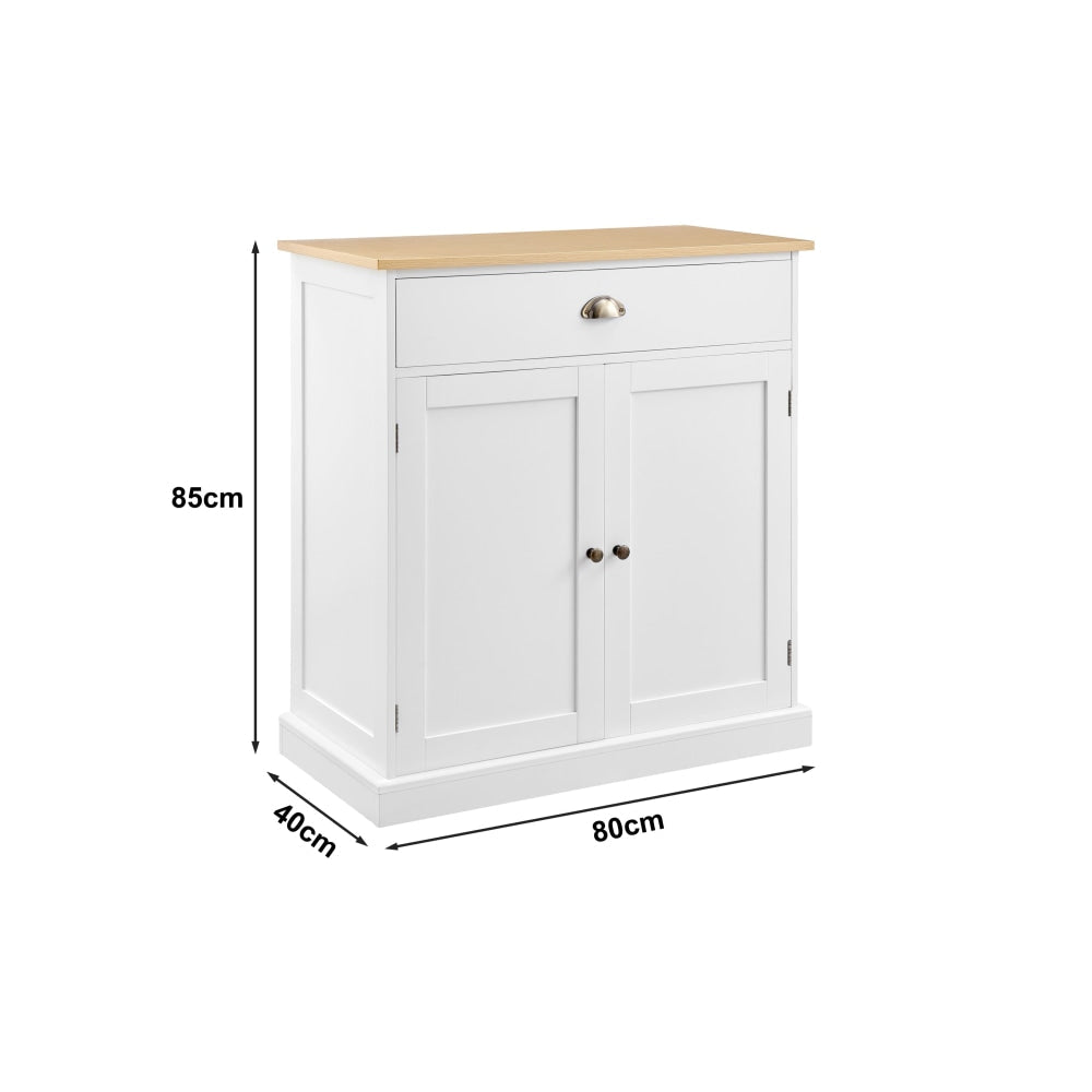 Hampton Style Buffet Unit Sideboard Storage Cabinet - White/Natural White & Fast shipping On sale