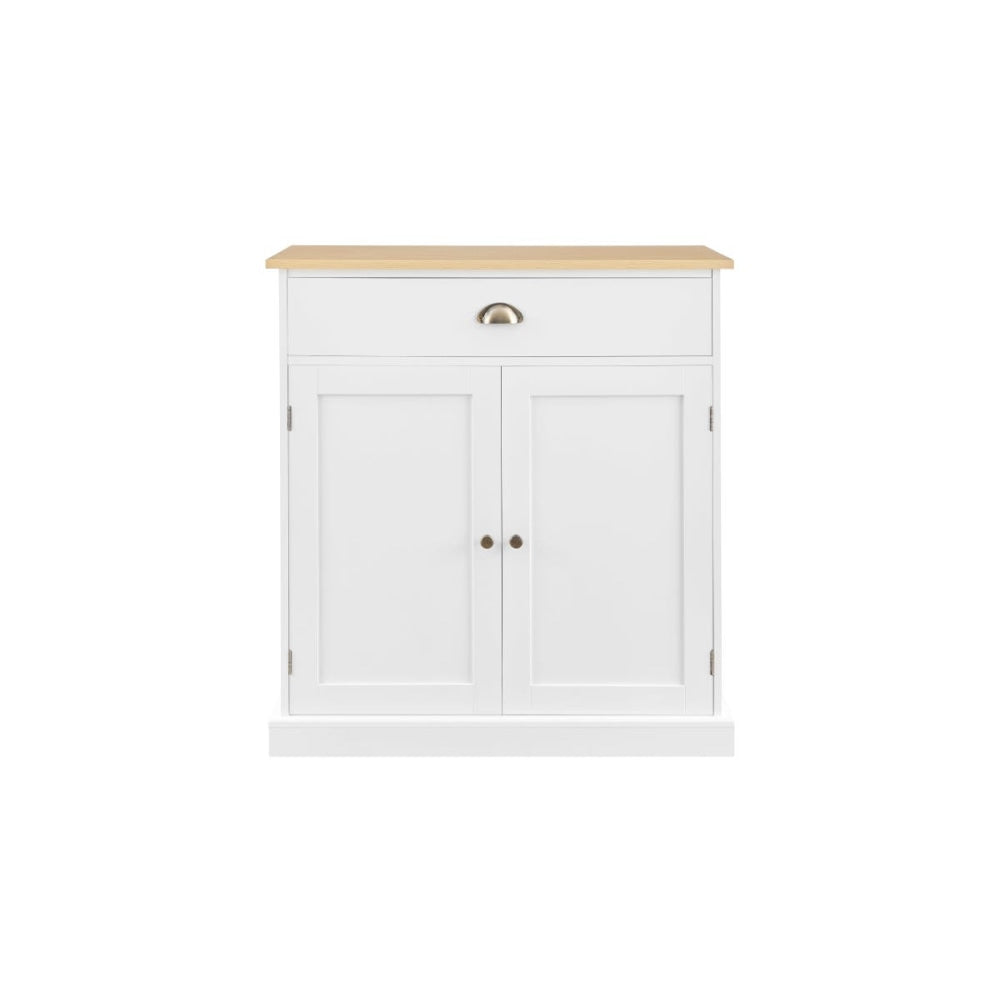 Hampton Style Buffet Unit Sideboard Storage Cabinet - White/Natural White & Fast shipping On sale