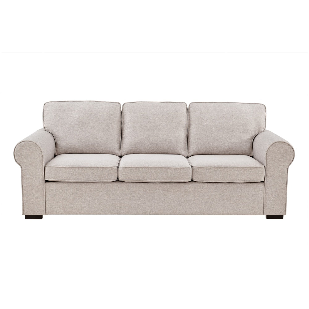 Hamptons 3-Seater Fabric Lounge Sofa - Almond Fast shipping On sale