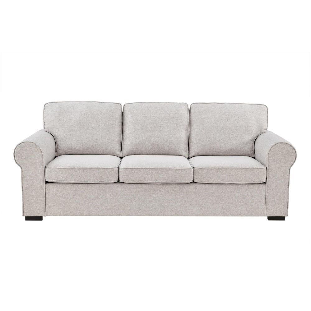 Hamptons 3-Seater Fabric Lounge Sofa - Almond Fast shipping On sale