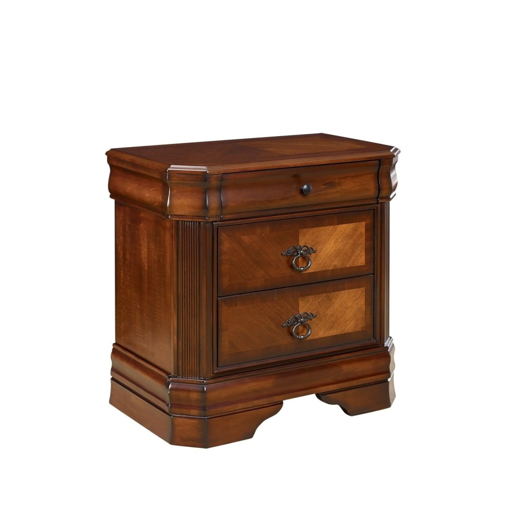 Hamshire Solid Wooden Bedside Nightstand Side Table W/ 2-Drawers - Burnished Cherry Fast shipping On sale