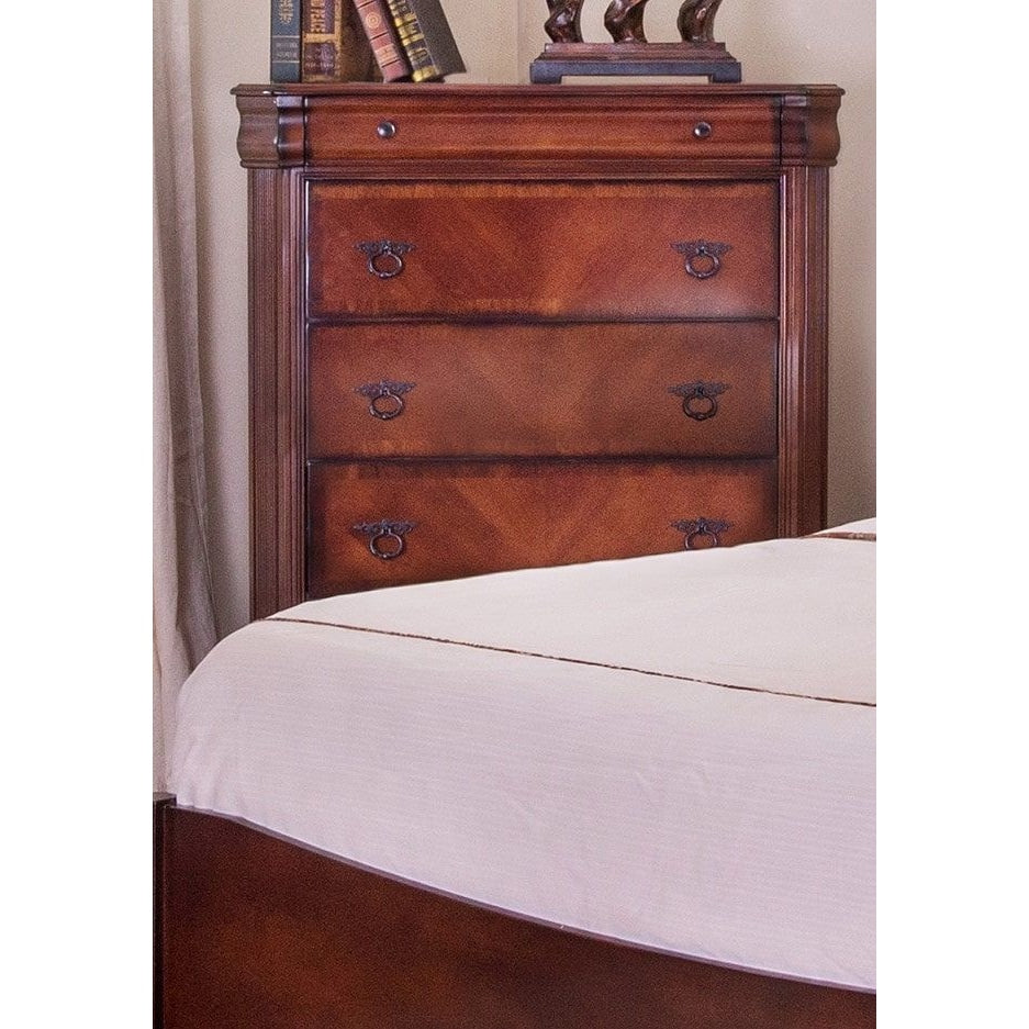 Hamshire Solid Wooden Chest Of Drawers Tallboy Storage Cabinet - Burnished Cherry Fast shipping On sale