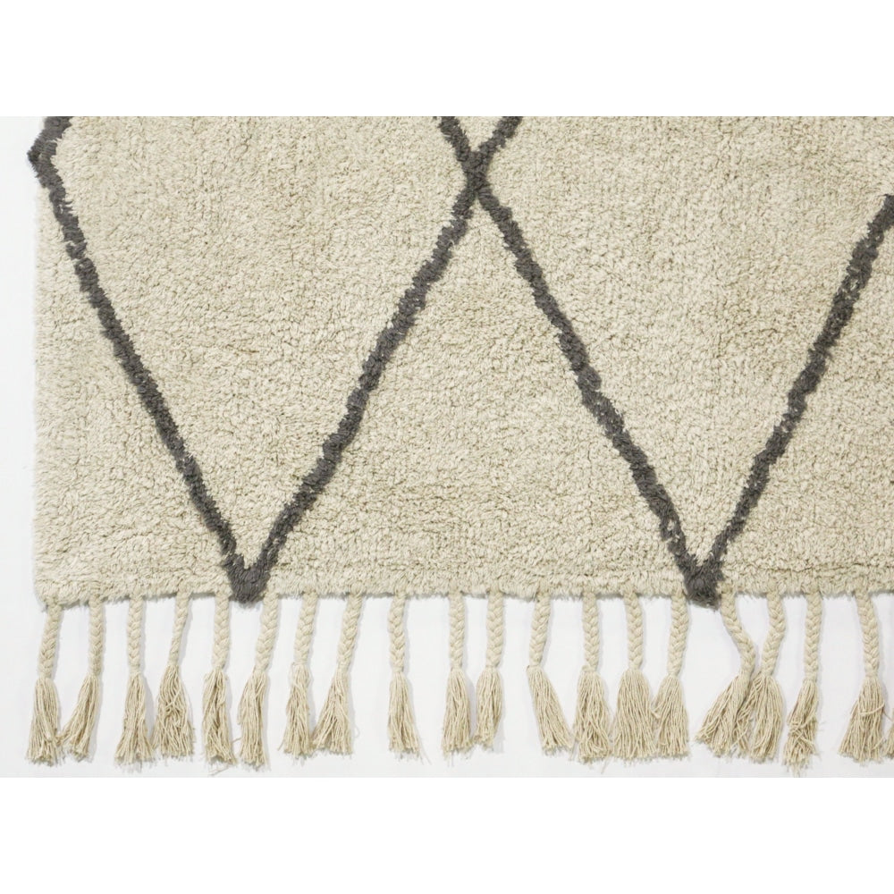 Hand Woven Tufted Cotton Hallway Runner - 300cm x 80cm Rug Fast shipping On sale