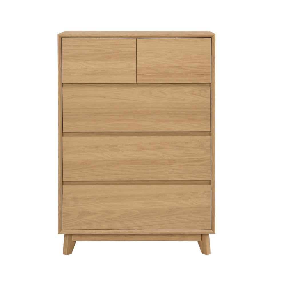 Hannah Wooden Chest Of 5-Drawers Tallboy Storage Cabinet - Oak Drawers Fast shipping On sale