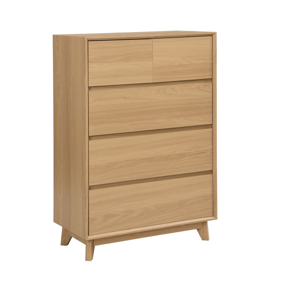 Hannah Wooden Chest Of 5-Drawers Tallboy Storage Cabinet - Oak Drawers Fast shipping On sale