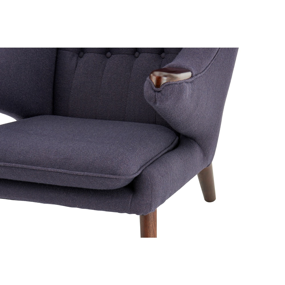 Hans Wegner Replica Fabric Papa Bear Accent Lounge Chair W/ Ottoman - Drak Grey Fast shipping On sale