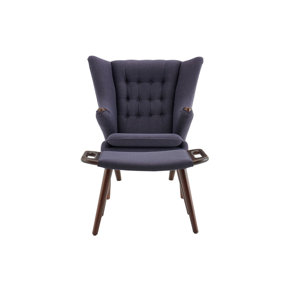 Hans Wegner Replica Fabric Papa Bear Accent Lounge Chair W/ Ottoman - Drak Grey Fast shipping On sale