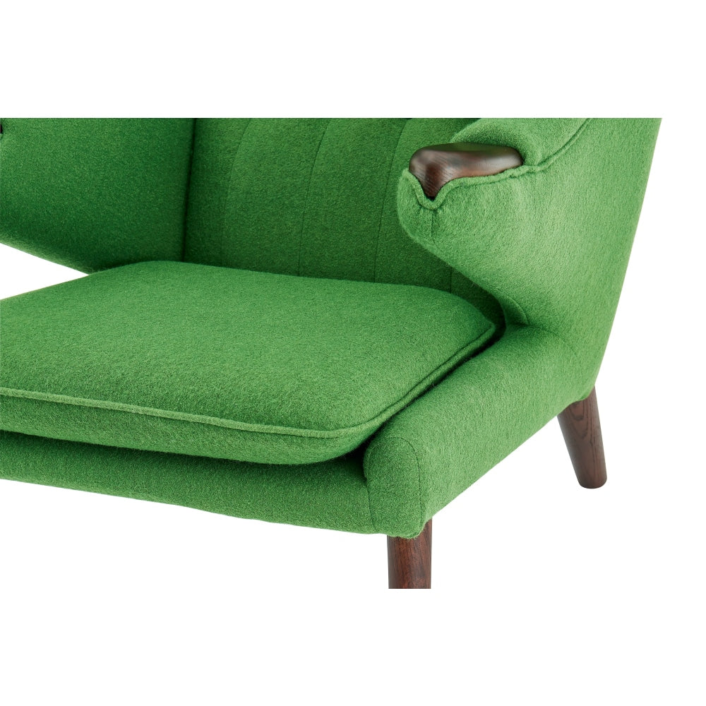 Hans Wegner Replica Fabric Papa Bear Accent Lounge Chair W/ Ottoman - Green Fast shipping On sale