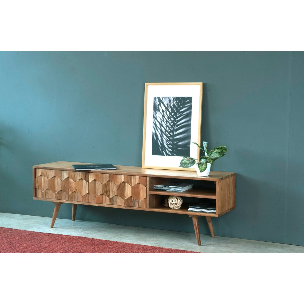 Hansen Lowline Entertainment Unit TV Stand Storage Cabinet 145cm - Acacia Fast shipping On sale