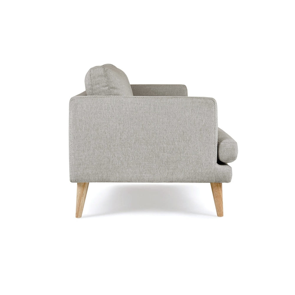 Harper 3-Seater Modern Fabric Sofa Solid Timber Legs - Light Grey Fast shipping On sale