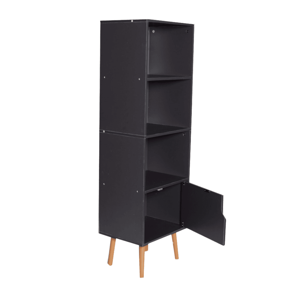 Modern Scandinavian 4 - Tier Bookcase Display Storage Shelf - Black Fast shipping On sale