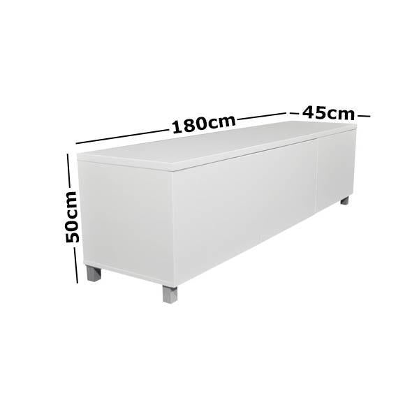 Heidi TV Stand Cabinet Entertainment Unit 1.8m - High Gloss White Fast shipping On sale