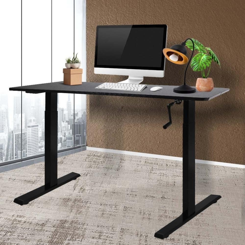Height Adjustable Desk Office Furniture Manual Sit Stand Table Riser Home Study Black Fast shipping On sale