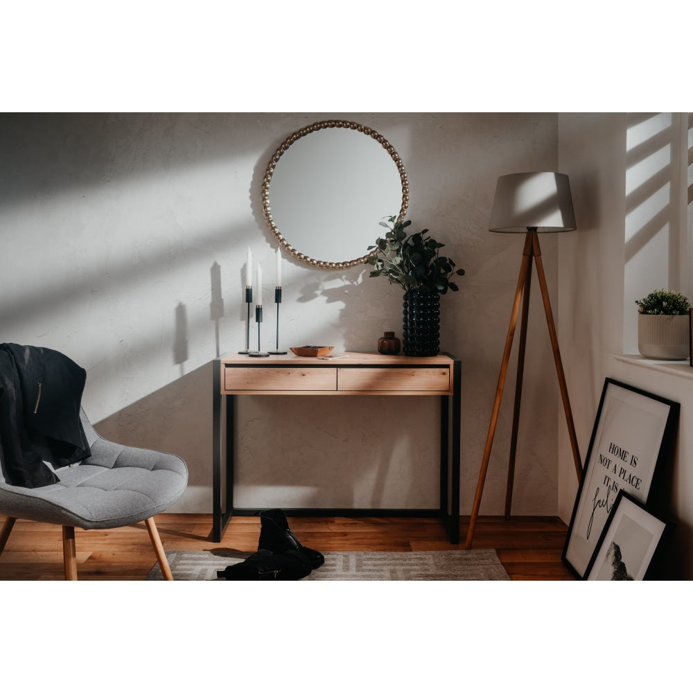 Henry Hallway Console Hall Table W/ 2-Drawers - Natural/Black table Fast shipping On sale