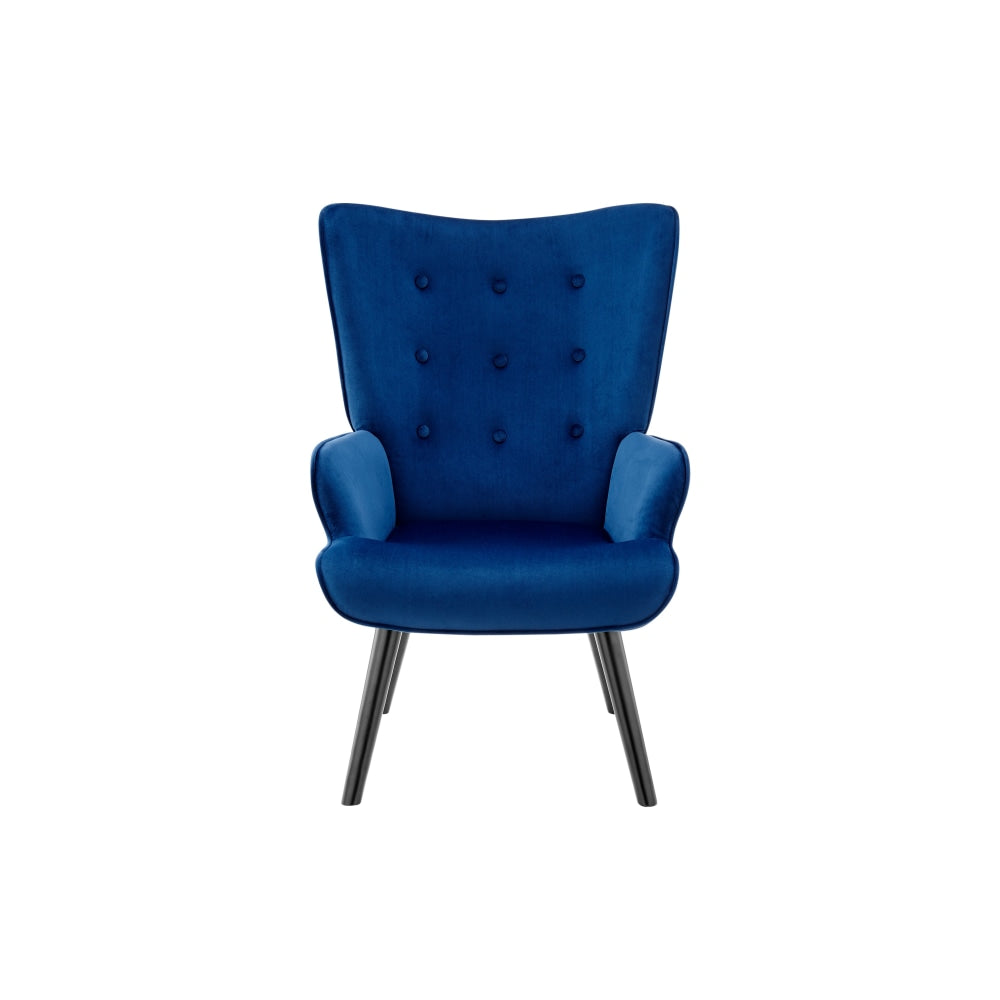 Henry High Back Fabric Accent Lounge Relaxing Armchair - Blue Velvet Chair Fast shipping On sale