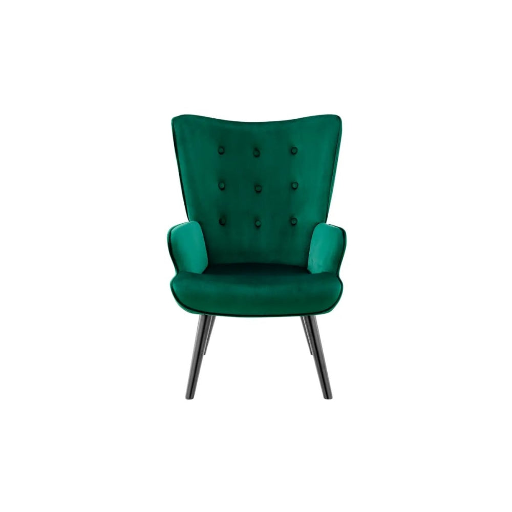 Henry High Back Fabric Accent Lounge Relaxing Armchair - Green Velvet Chair Fast shipping On sale