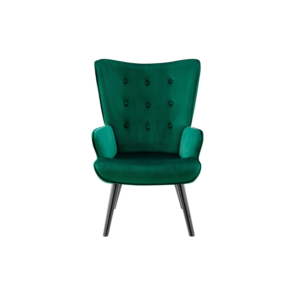 Henry High Back Fabric Accent Lounge Relaxing Armchair - Green Velvet Chair Fast shipping On sale