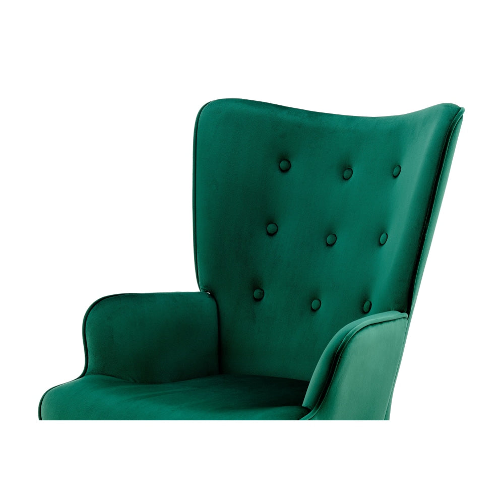 Henry High Back Fabric Accent Lounge Relaxing Armchair - Green Velvet Chair Fast shipping On sale