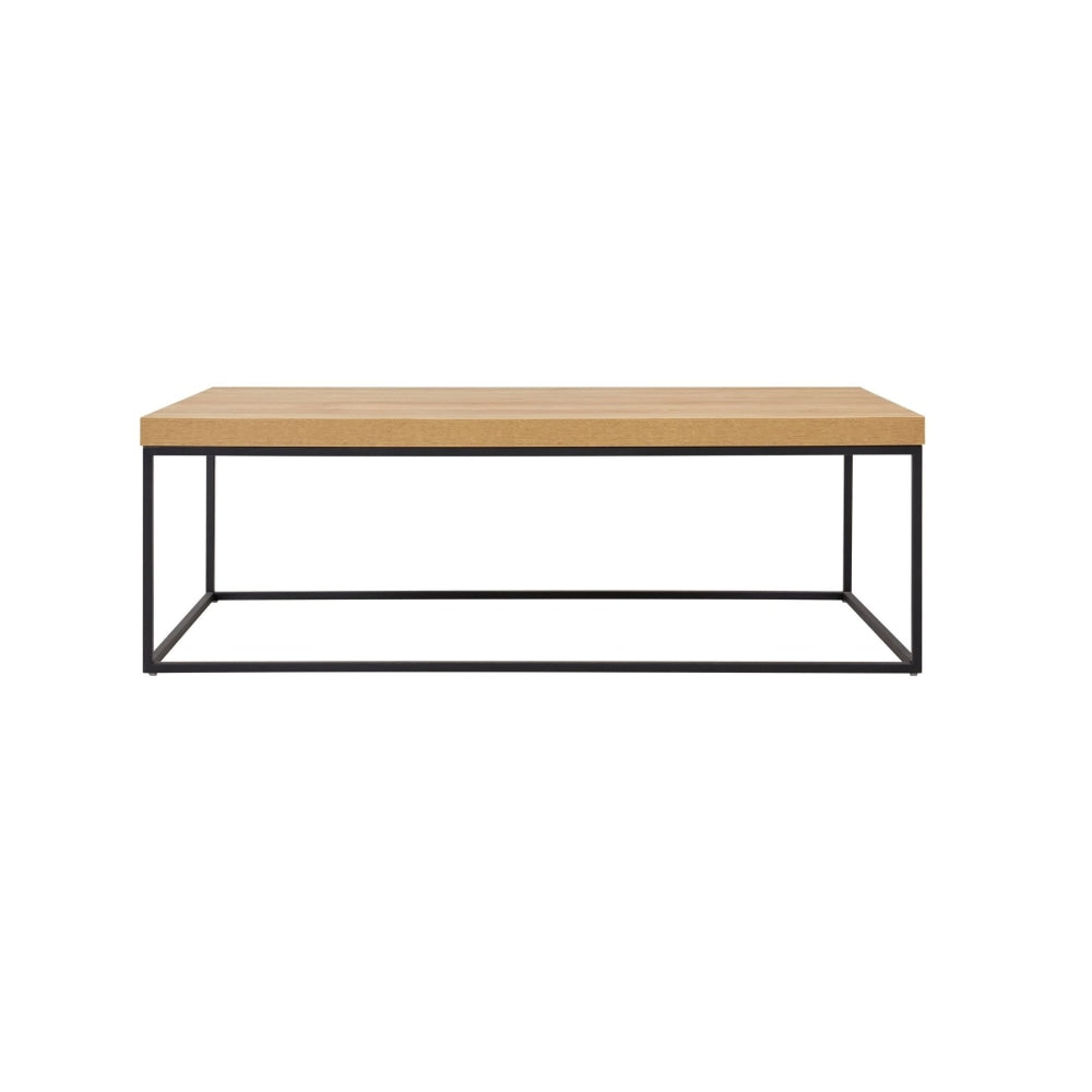 Modern Rectangular Wooden Coffee Table Metal Frame - Oak Fast shipping On sale