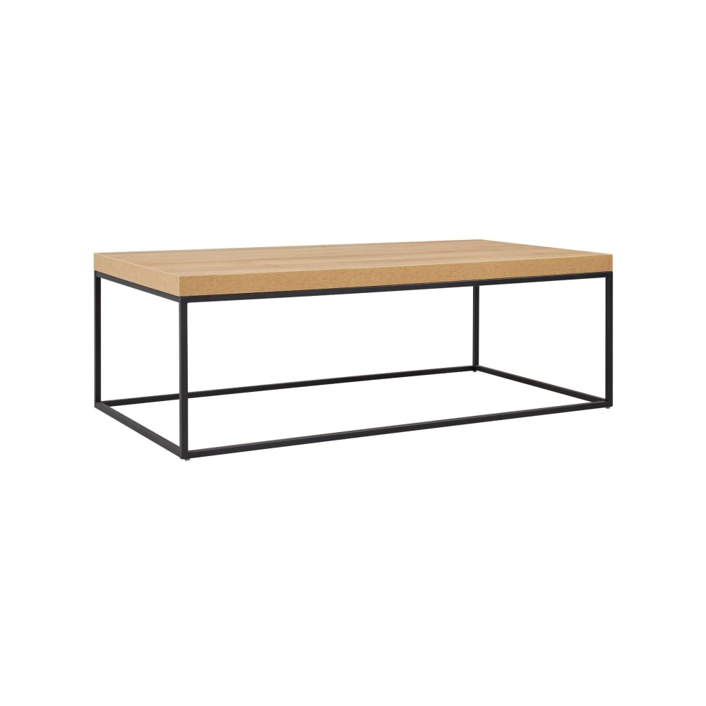 Modern Rectangular Wooden Coffee Table Metal Frame - Oak Fast shipping On sale