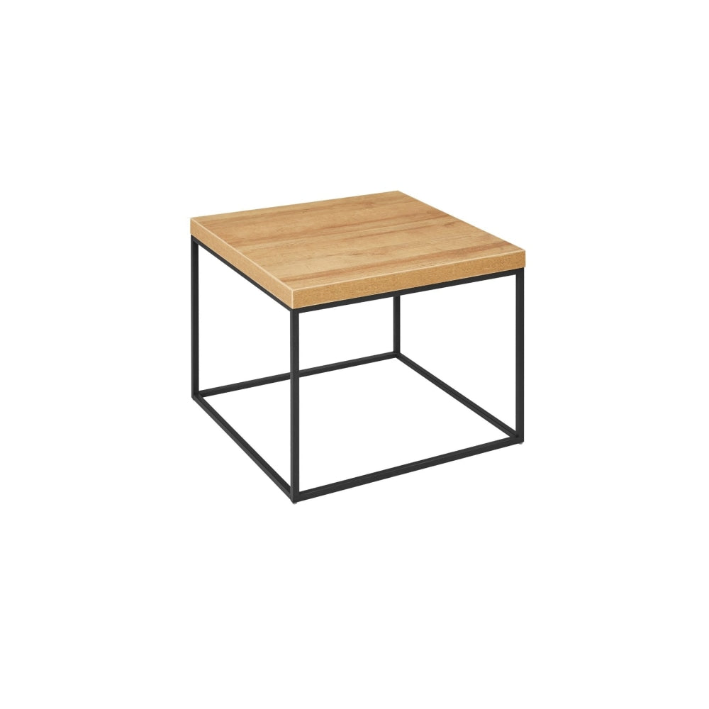 Modern Square Wooden Lamp End Side Table Metal Frame - Oak Fast shipping On sale