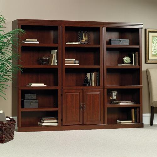 Heritage Hill Library Storage Display Bookcase Cabinet - Classic Cherry Fast shipping On sale