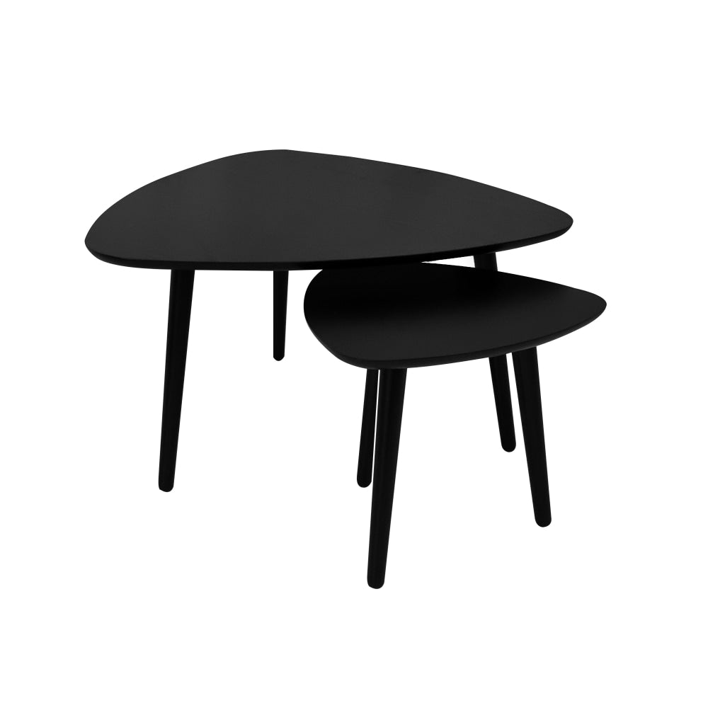 Hilda Nesting Set of 2 Living Room Coffee Table - Black Fast shipping On sale