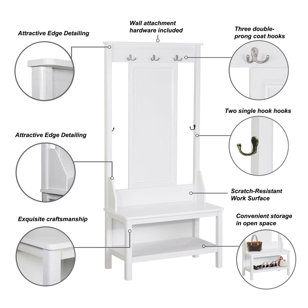 Momentous Living - Hinton Modern Minimalist Coat Rack Hall Tree Shoe ...