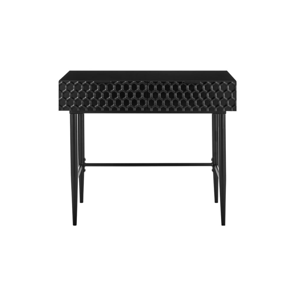 Honeycomb Wooden Dressing Console Hallway Hall Table W/ 2-Drawers - Black Fast shipping On sale