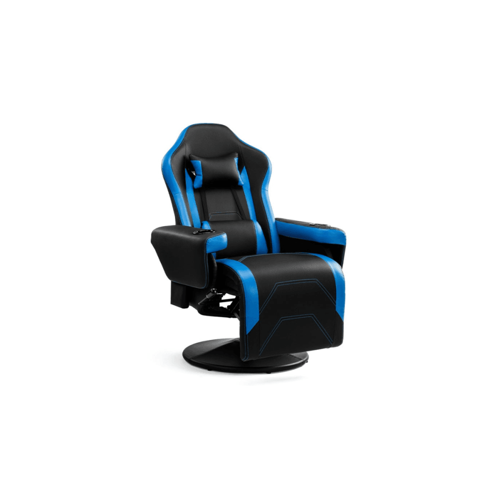 Hotshot PU Leather Office Computer Work TaskRecliner Gaming Chair - Black/Blue Blue Fast shipping On sale