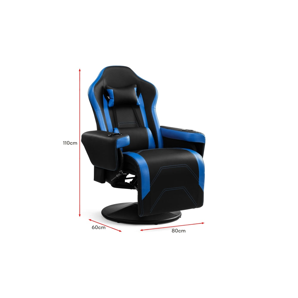 Hotshot PU Leather Office Computer Work TaskRecliner Gaming Chair - Black/Blue Blue Fast shipping On sale
