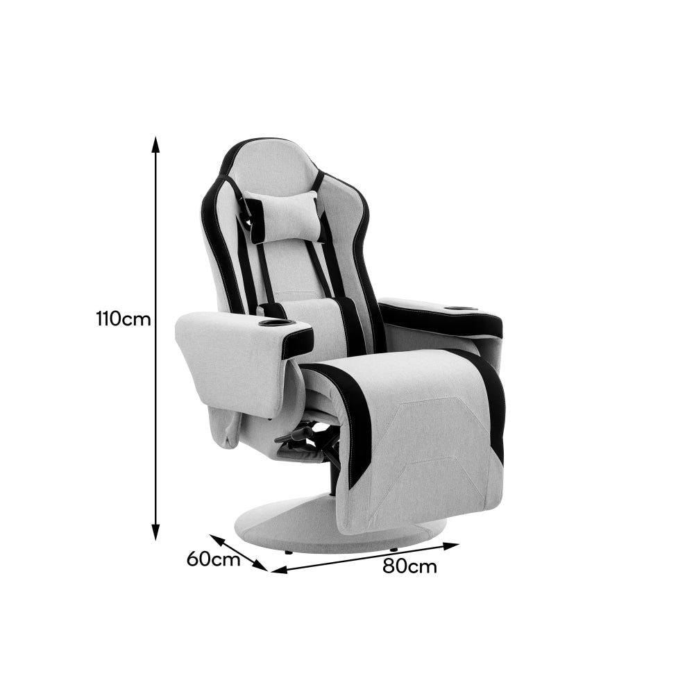 Hotshot Recliner Office Computer Work Task Gaming Chair - Black/Light Grey Fabric Light Fast shipping On sale