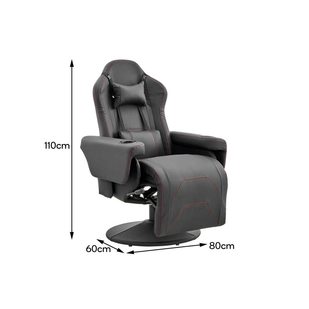 Hotshot Recliner PU Leather Office Computer Work Task Gaming Chair - Black Fast shipping On sale