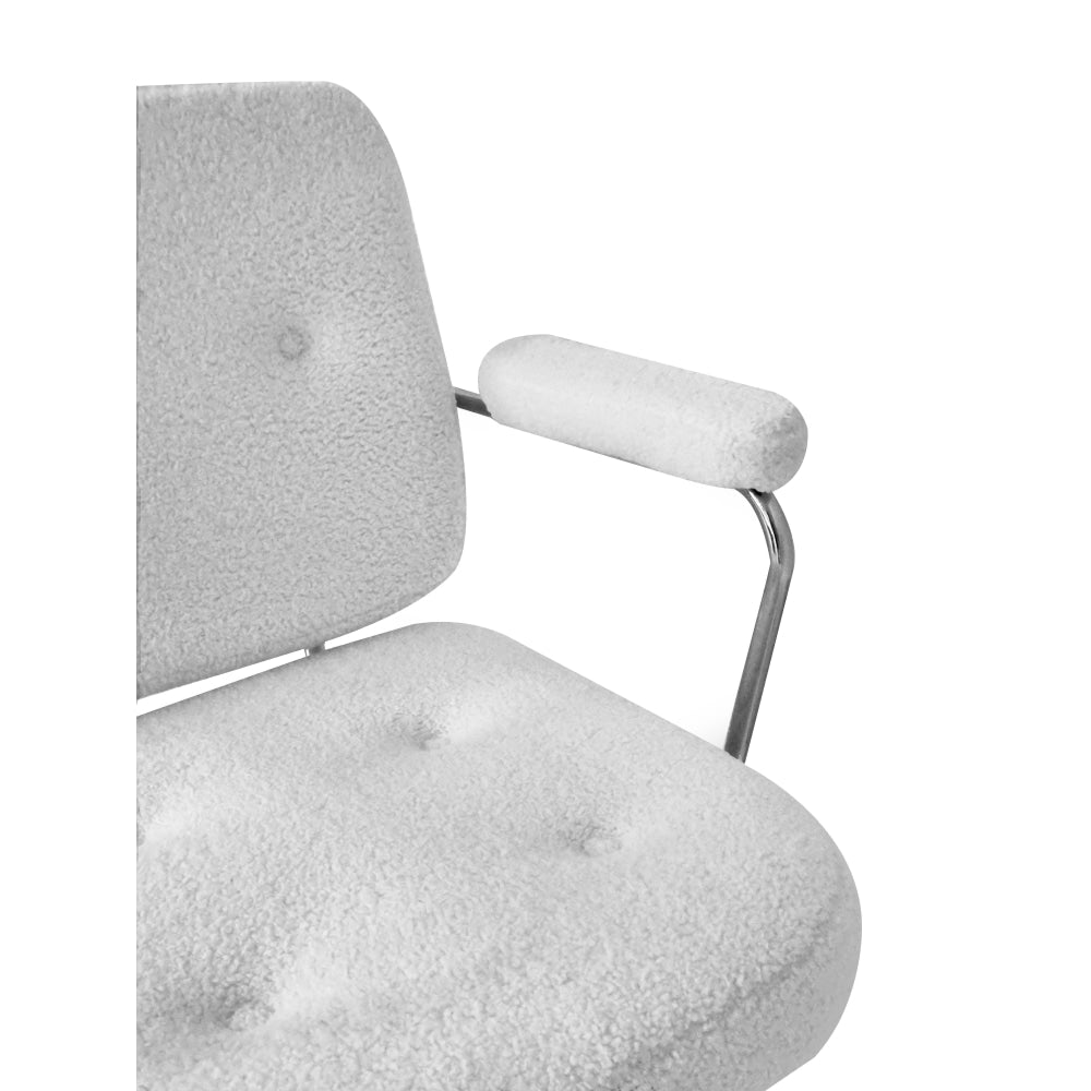 Huggy Faux - Fur Sheeperd Office Task Working Computer Chair - White Fast shipping On sale