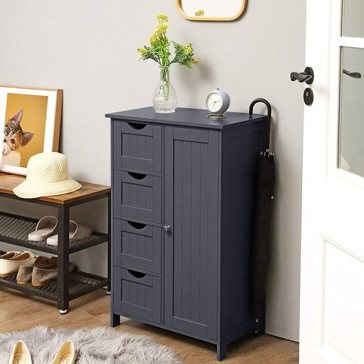 Vasagle Floor Cabinet with 4 Drawers and Adjustable Shelf Gray Cupboard Fast shipping On sale